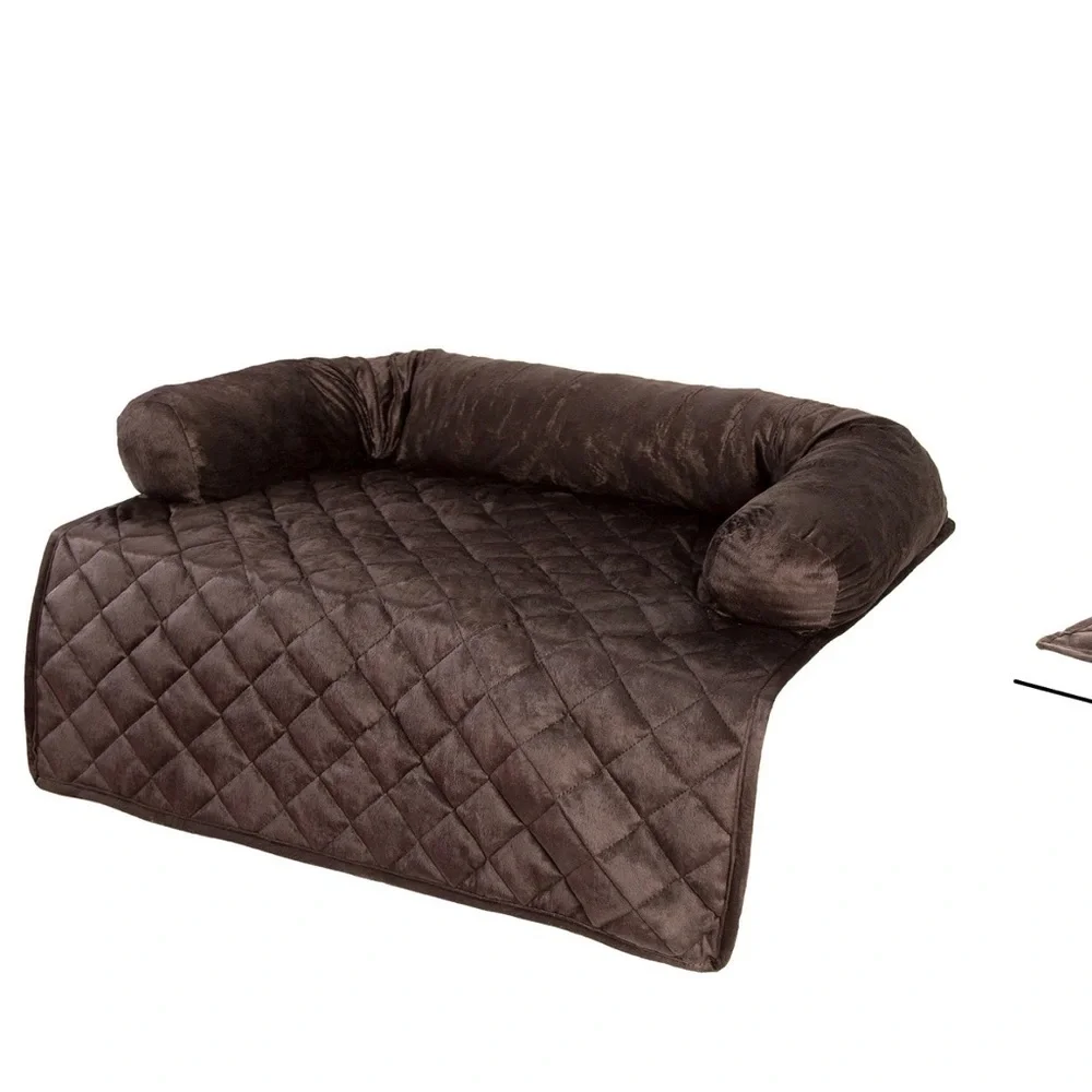 Brown Dog Sofa Protector with Bolster